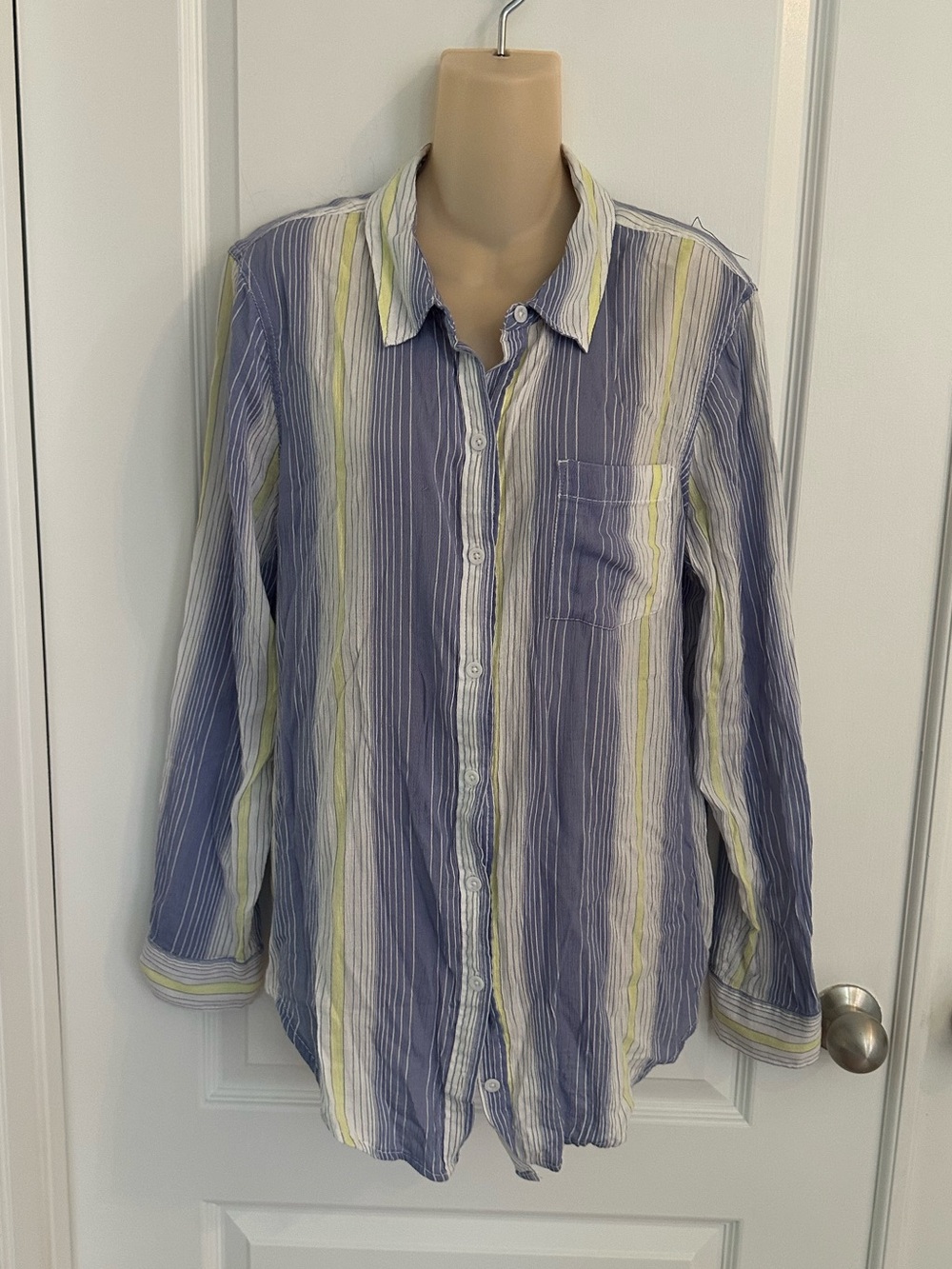 Caslon women's long-sleeve multi-colored striped button-down shirt
